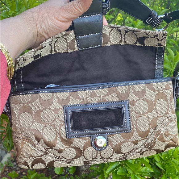 🔥Coach Sufflette Cloth Brown Handbag Hobo L05Q-6280 Y2K vintage purse - Picture 10 of 17